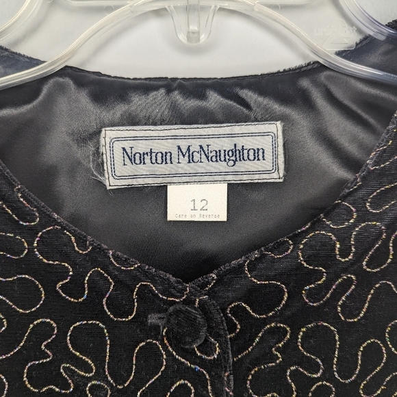 Vintage Norm McNaughton Sparkly Velvet Jacket/Blazer Size Woman's 12 - Picture 2 of 5